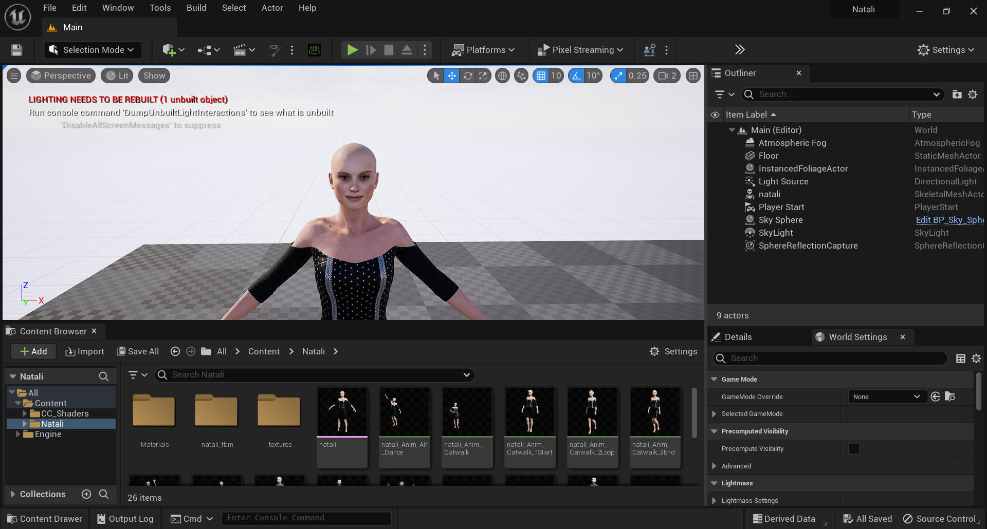 Natalie Portman Rigged animated 2500 Free animations tutorial Low-poly 3D model_23