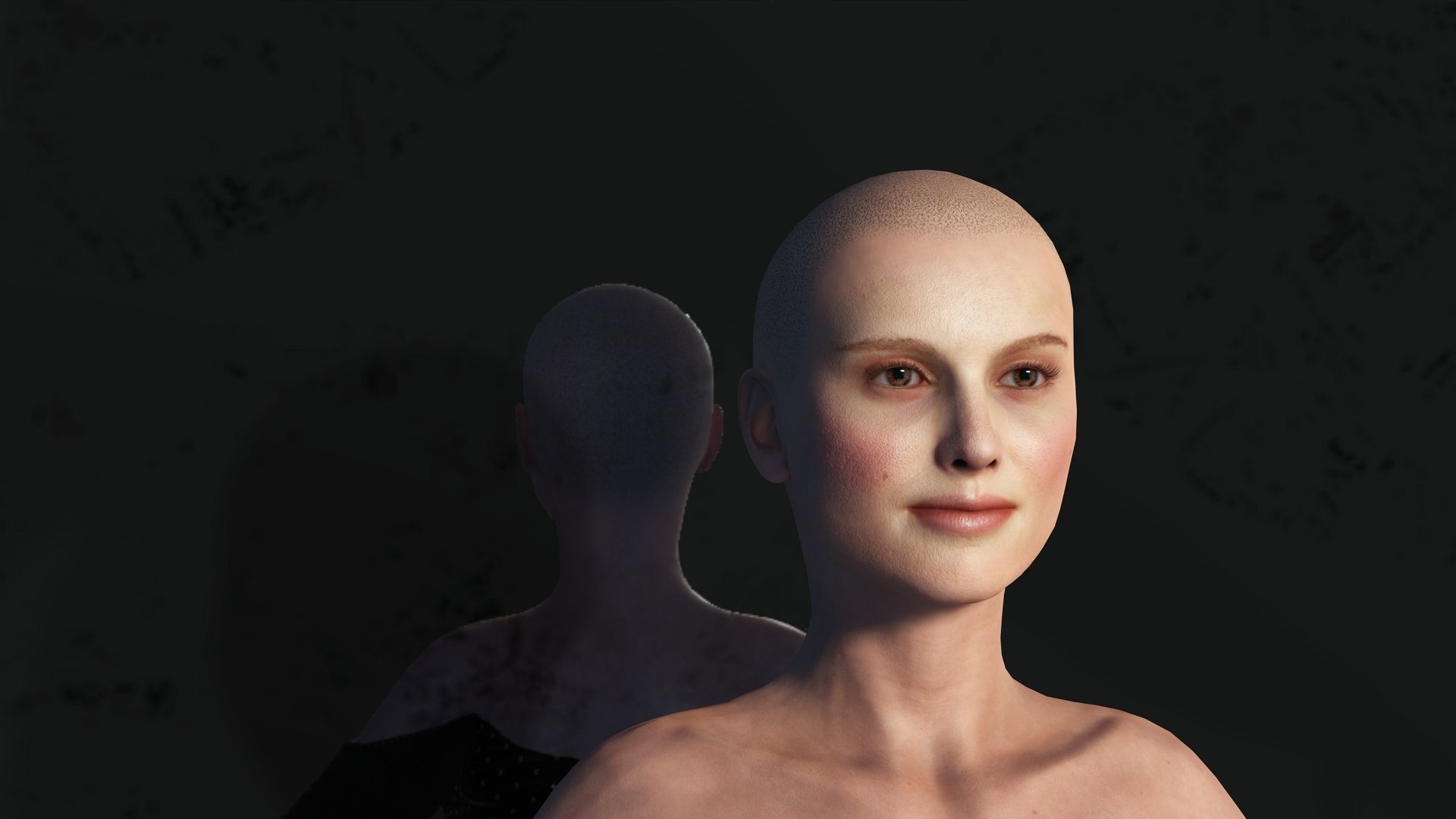 Natalie Portman Rigged animated 2500 Free animations tutorial Low-poly 3D model_8