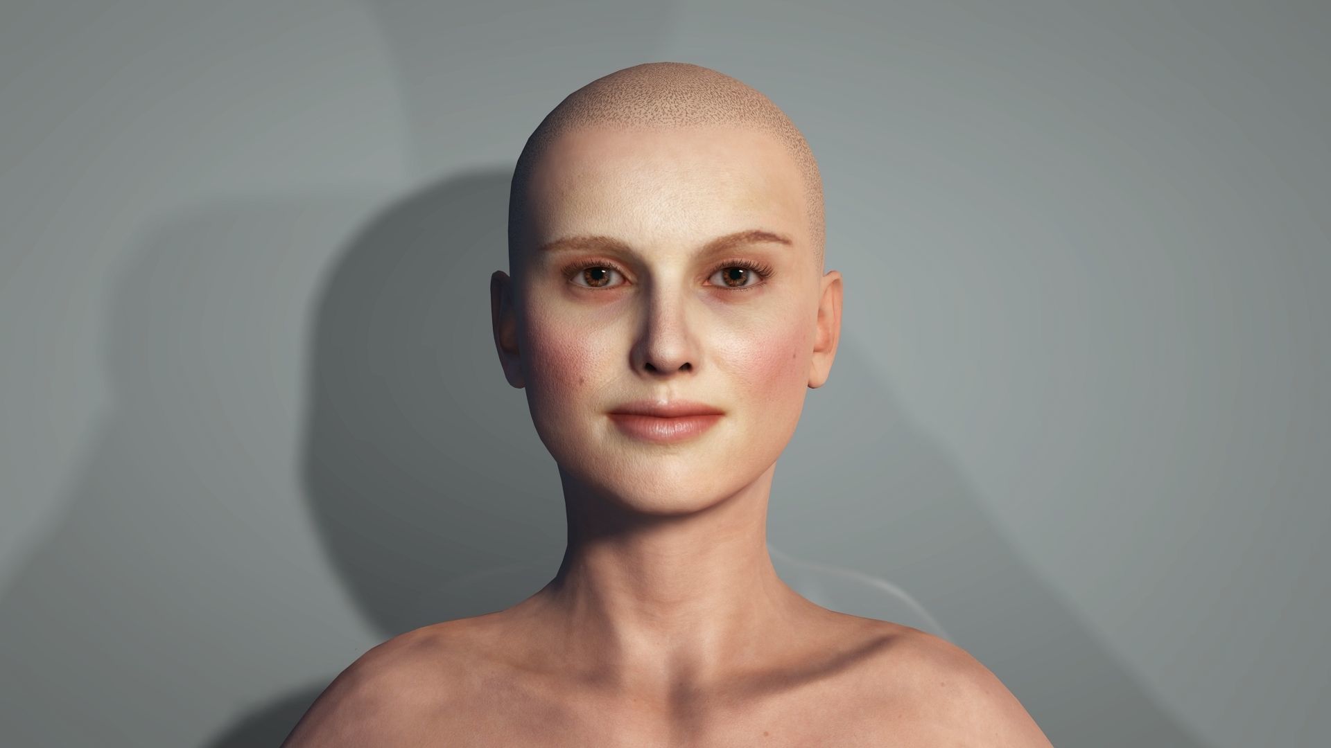 Natalie Portman Rigged animated 2500 Free animations tutorial Low-poly 3D model_10