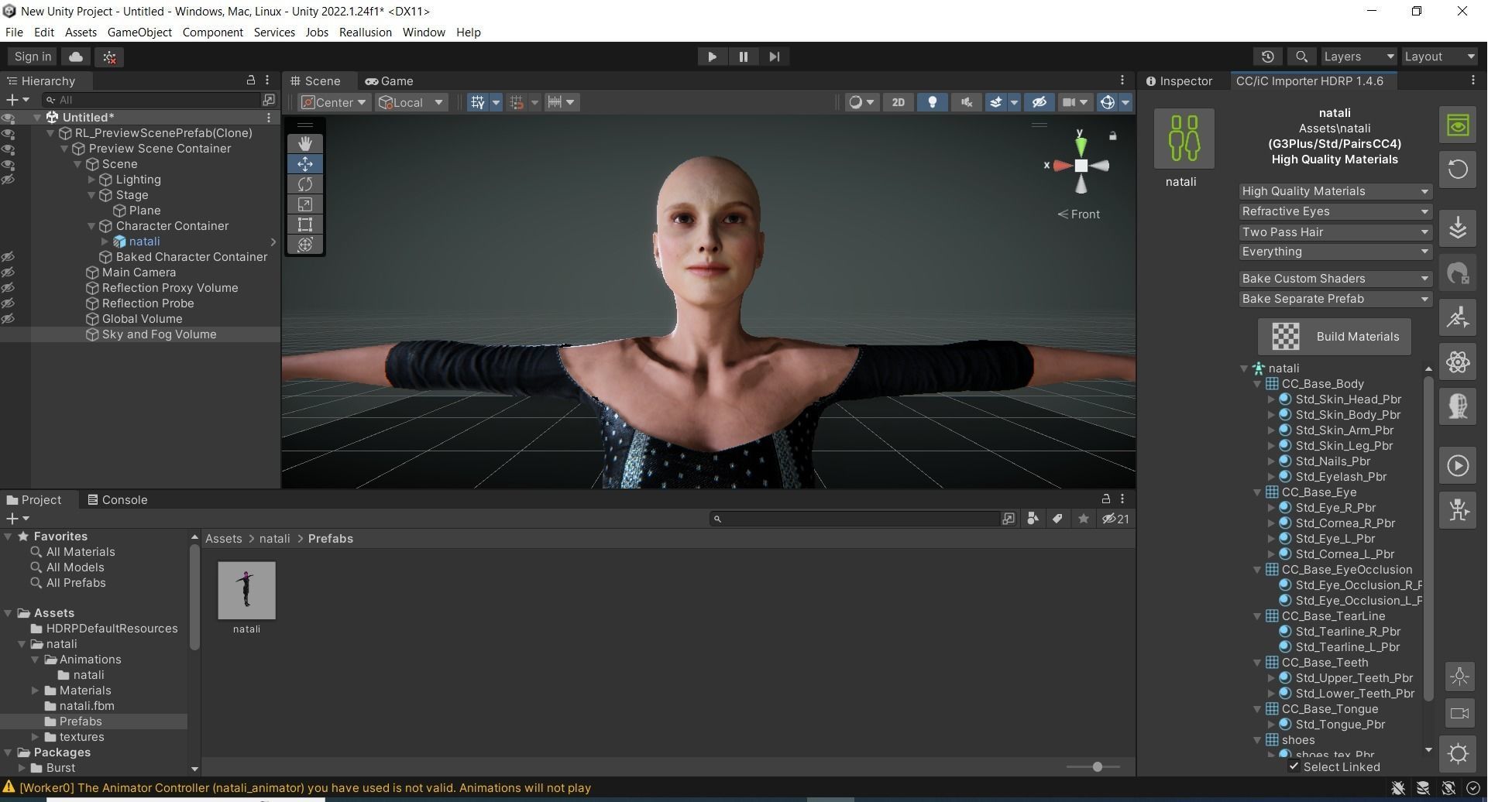 Natalie Portman Rigged animated 2500 Free animations tutorial Low-poly 3D model_22