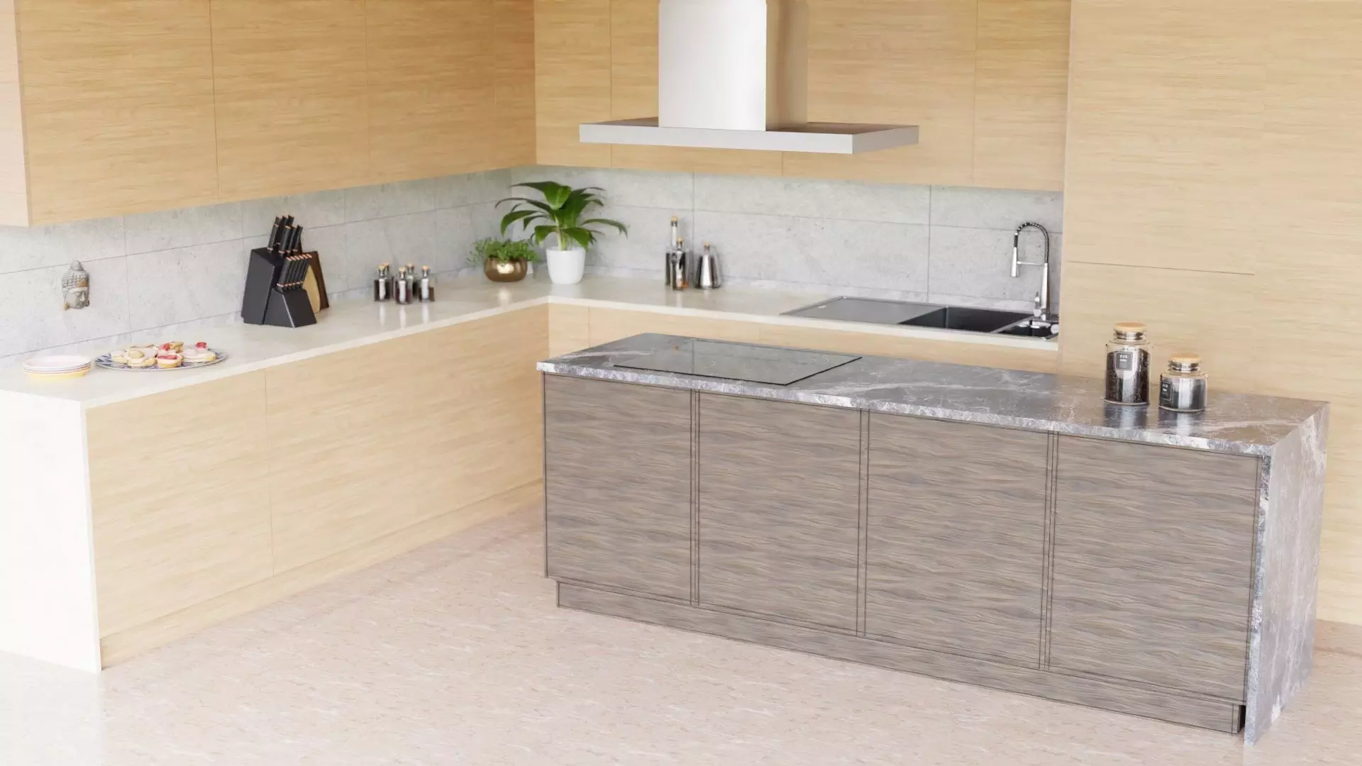 Modern Kitchen free download Free 3D model