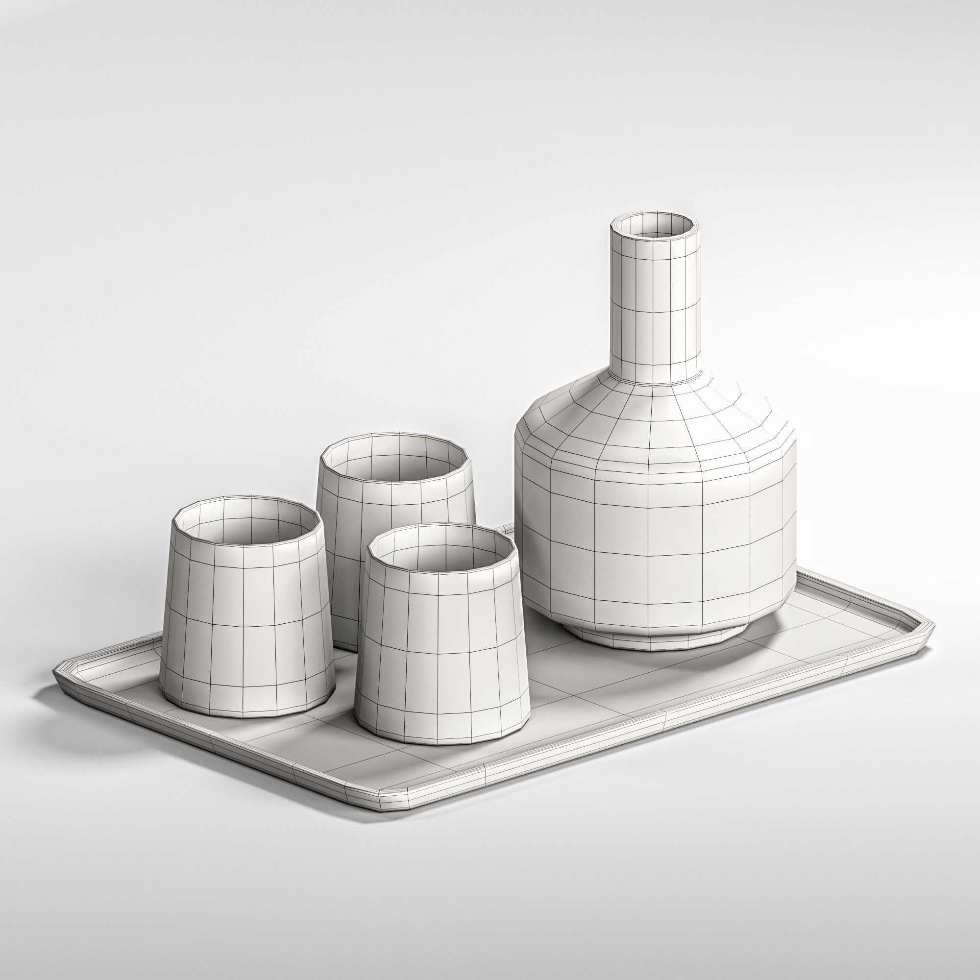 dishes tableware set 01 3D model_4