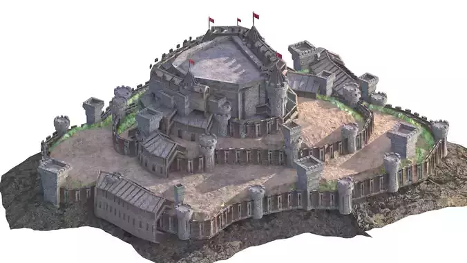 Medieval Town City Building Castle Tower Blender