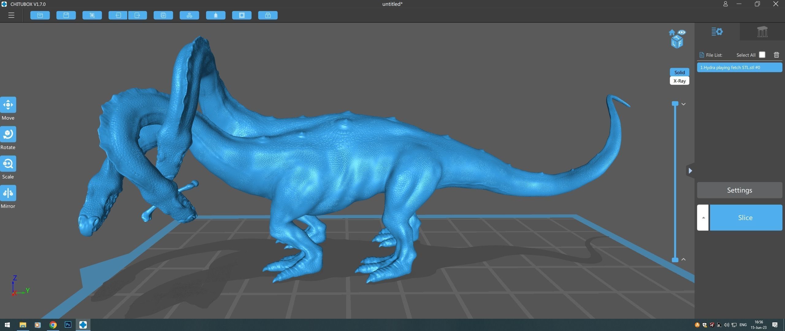 Hydra playing fetch 3D model_4