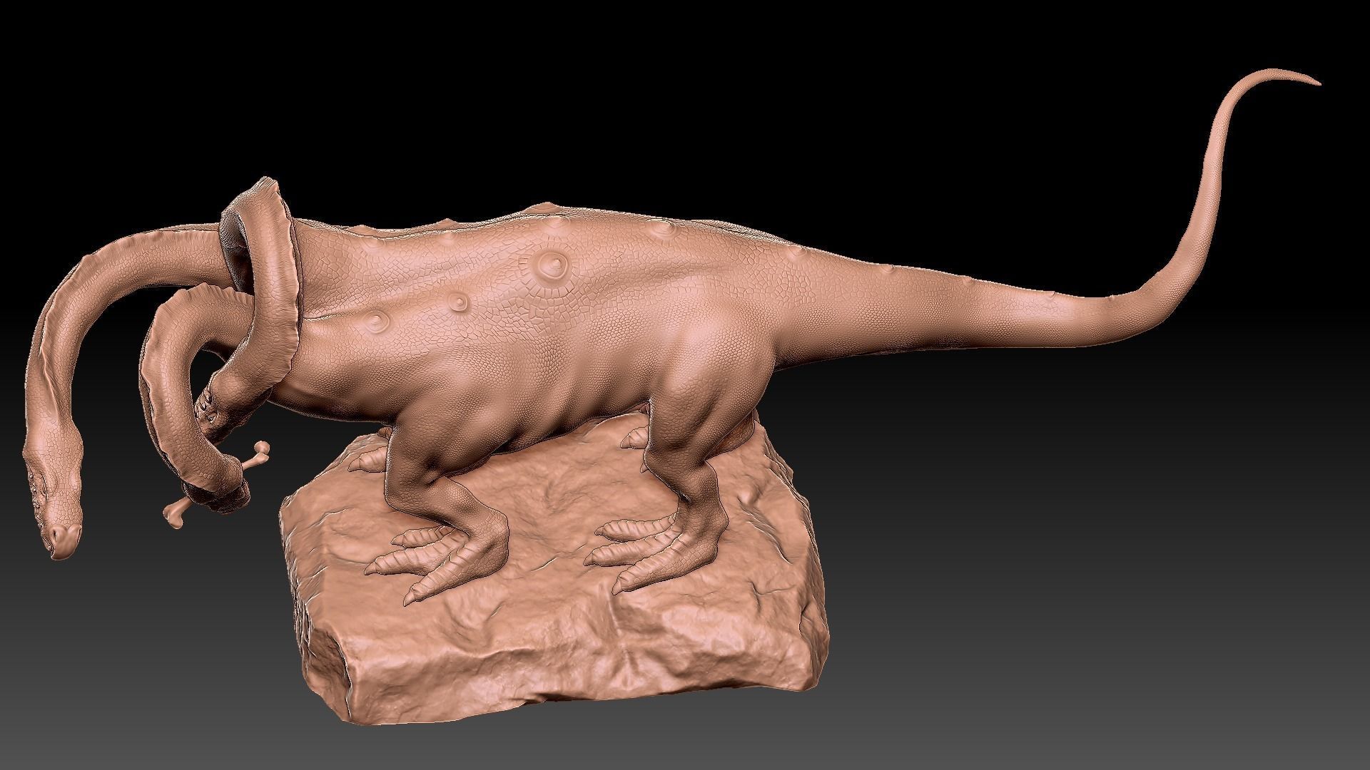 Hydra playing fetch 3D model_7