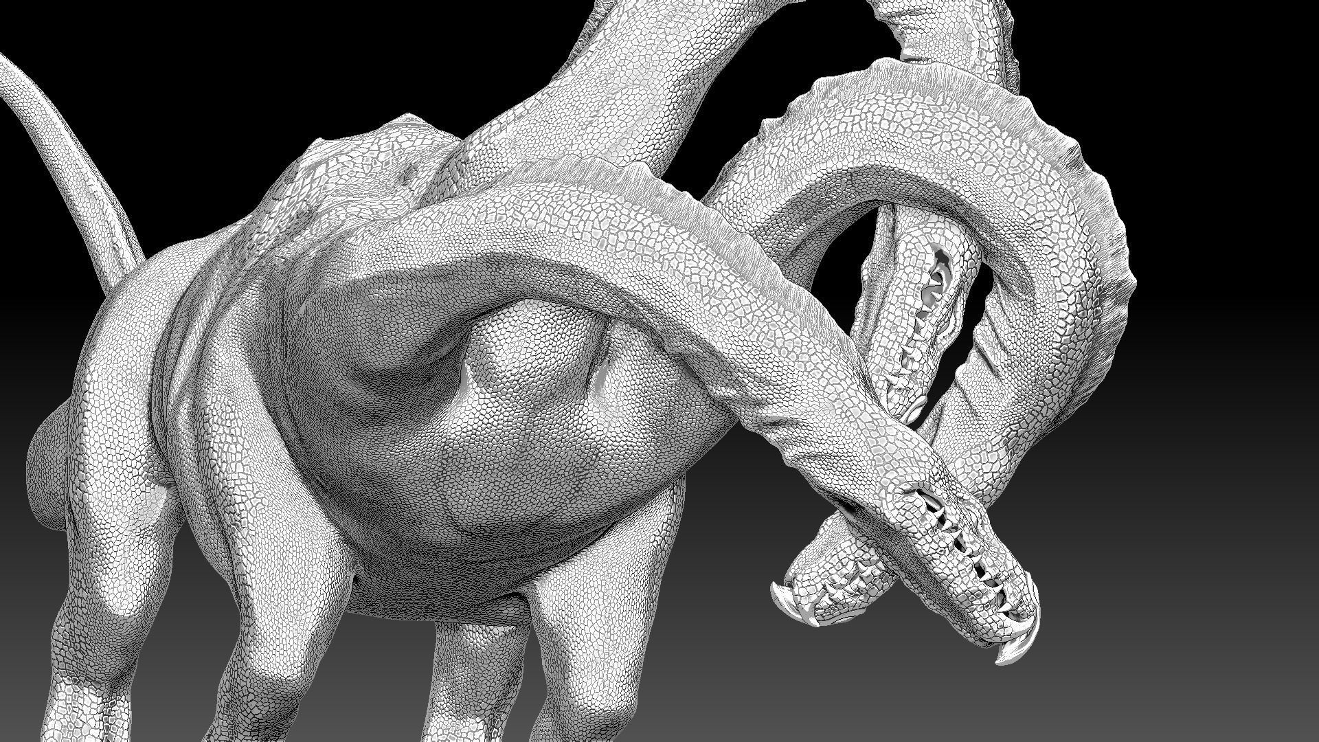 Hydra playing fetch 3D model_2