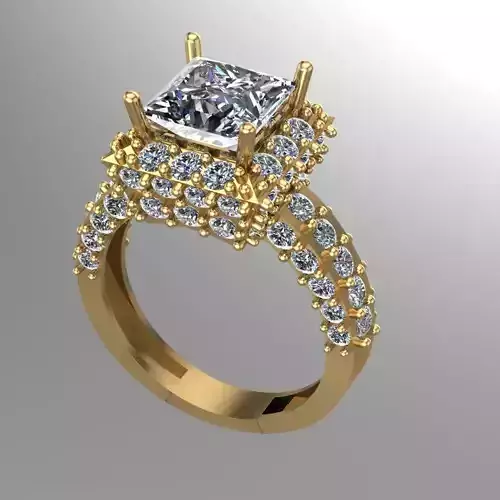 Diamond Solitaire Ring Jewellery for Women 3D print model