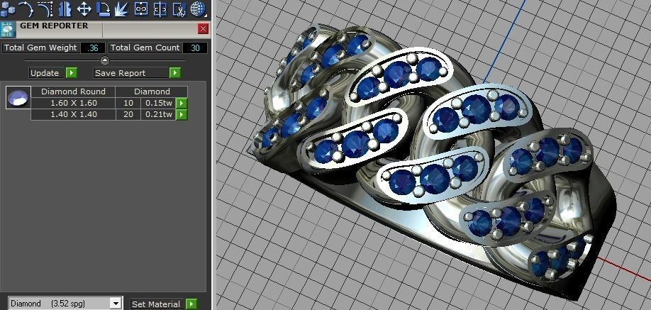 cuban links ring 3D print model_5