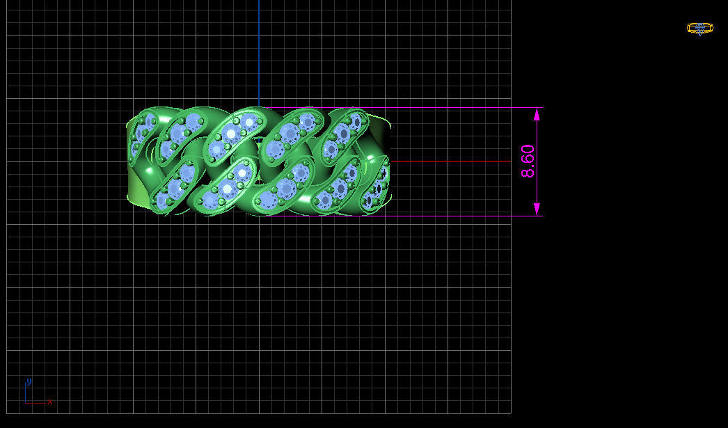 cuban links ring 3D print model_2