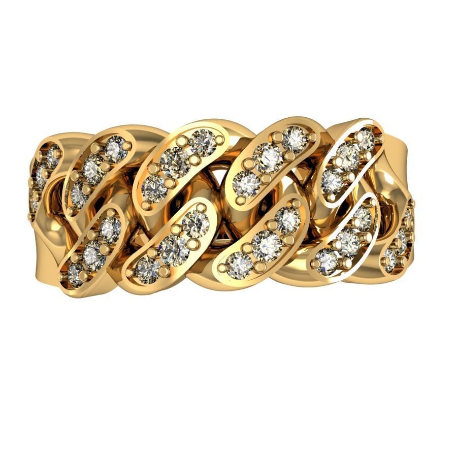 cuban links ring 3D print model_1