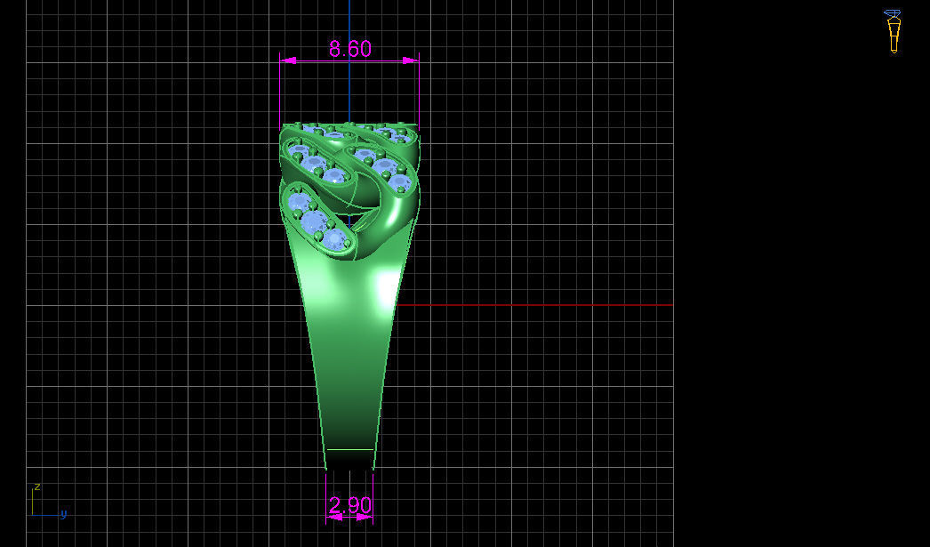 cuban links ring 3D print model_3