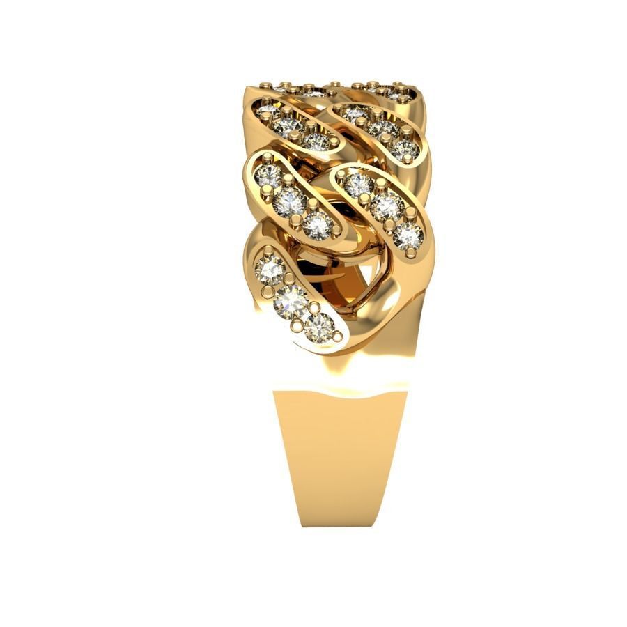 cuban links ring 3D print model_7