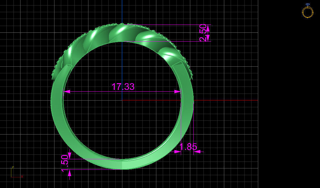 cuban links ring 3D print model_4