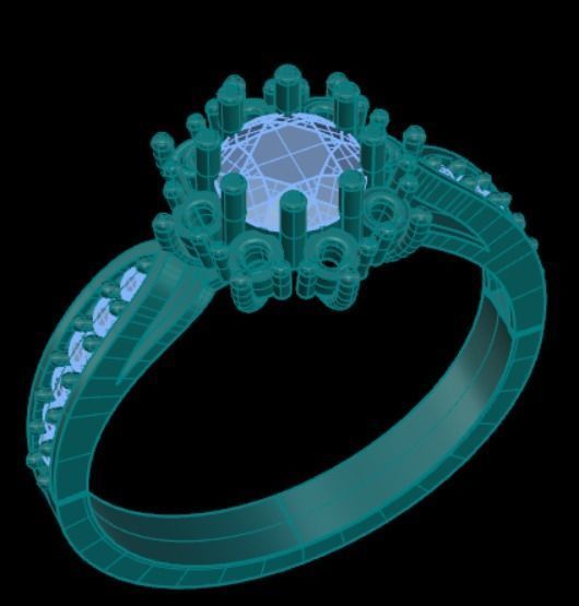 Wedding Engagement Women Ring 3D print model 3D print model_1