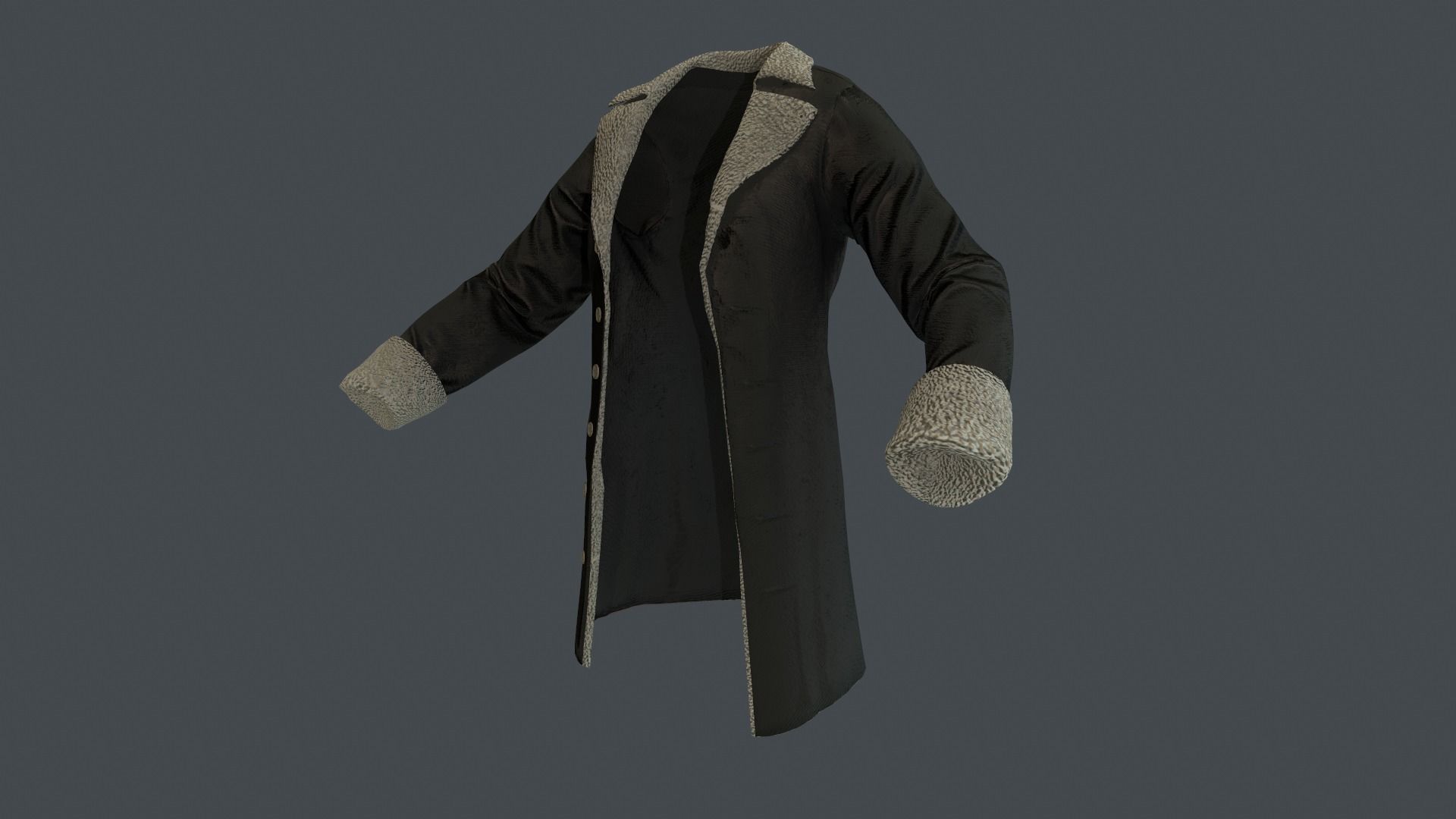 Coat 3 Low-poly 3D model_43