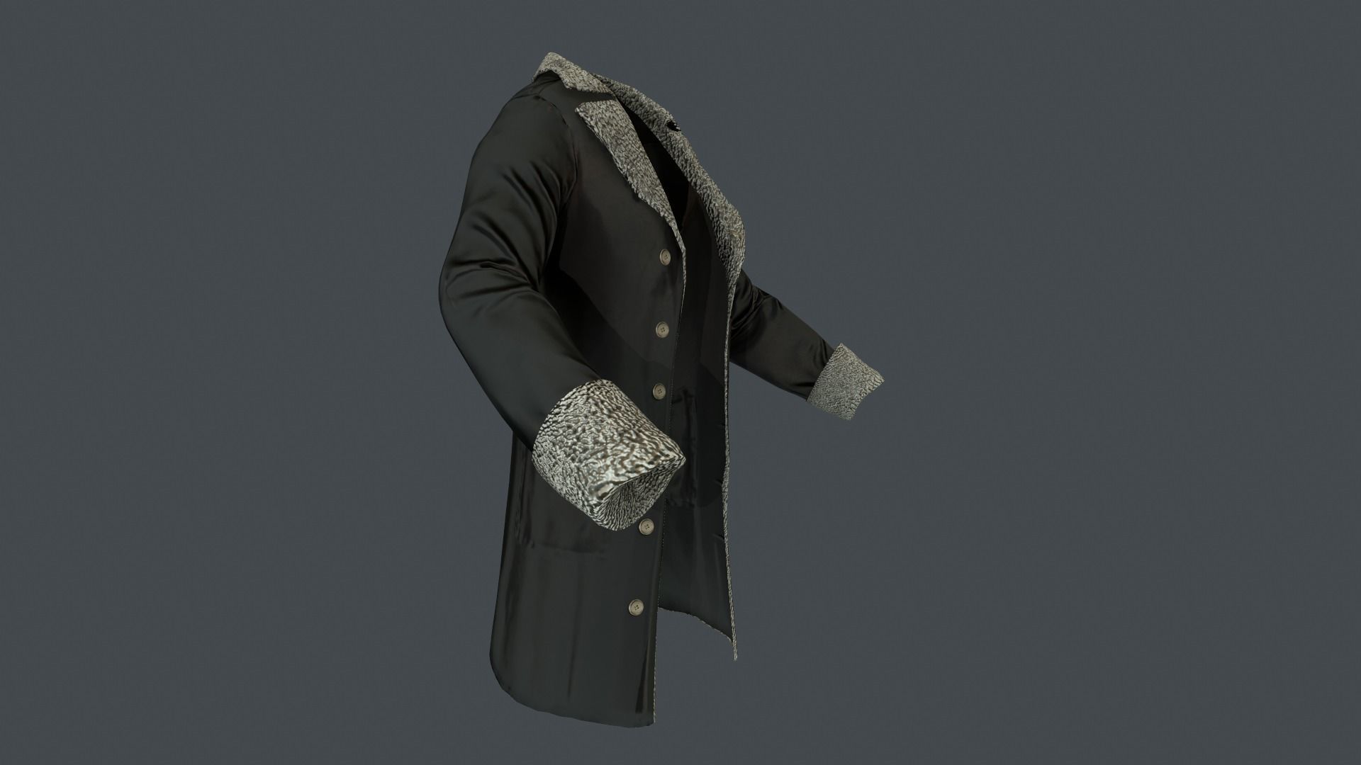 Coat 3 Low-poly 3D model_42