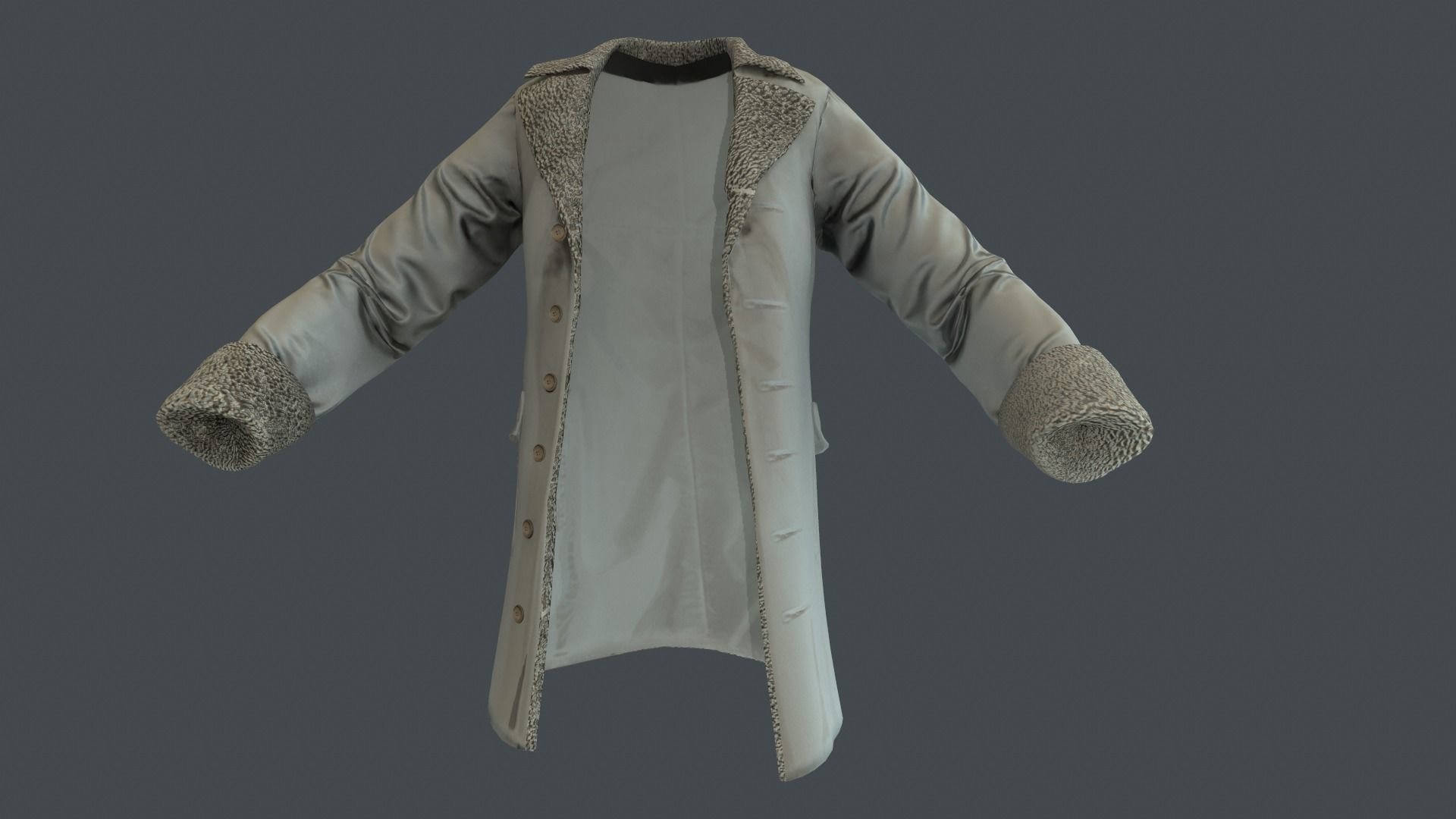 Coat 3 Low-poly 3D model_33
