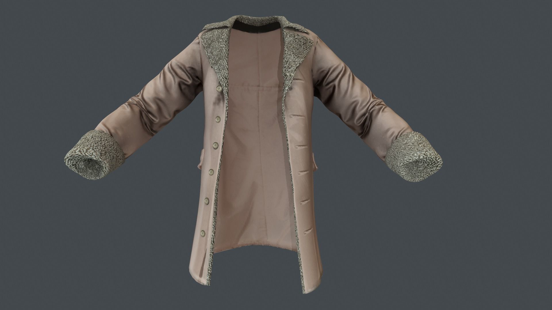 Coat 3 Low-poly 3D model_28