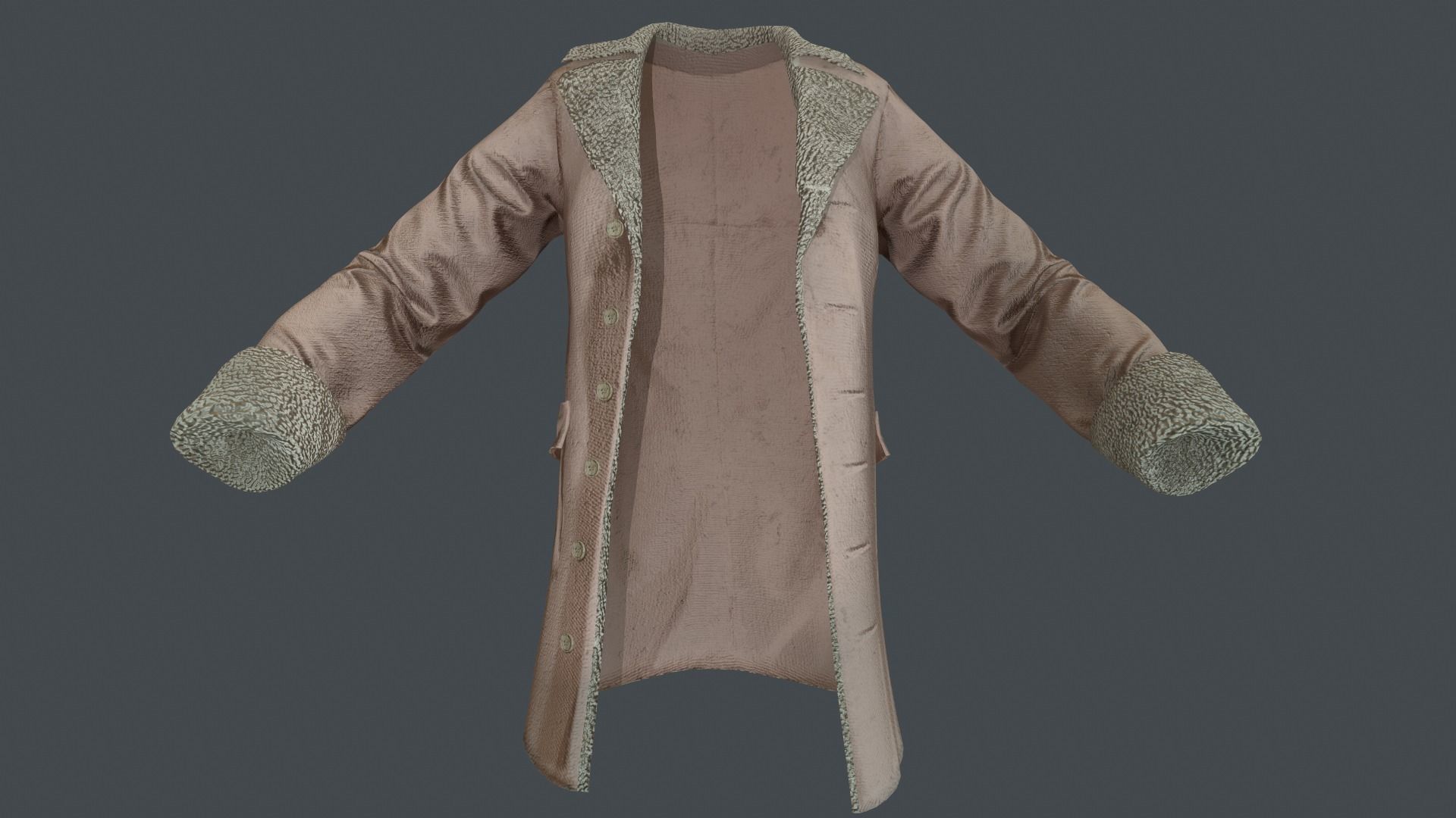 Coat 3 Low-poly 3D model_15