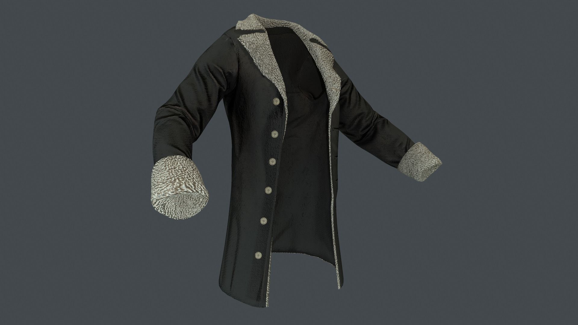 Coat 3 Low-poly 3D model_45