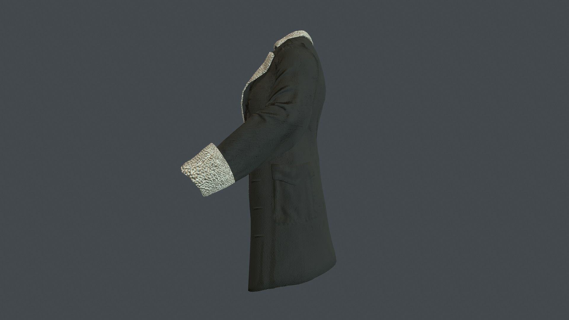 Coat 3 Low-poly 3D model_10