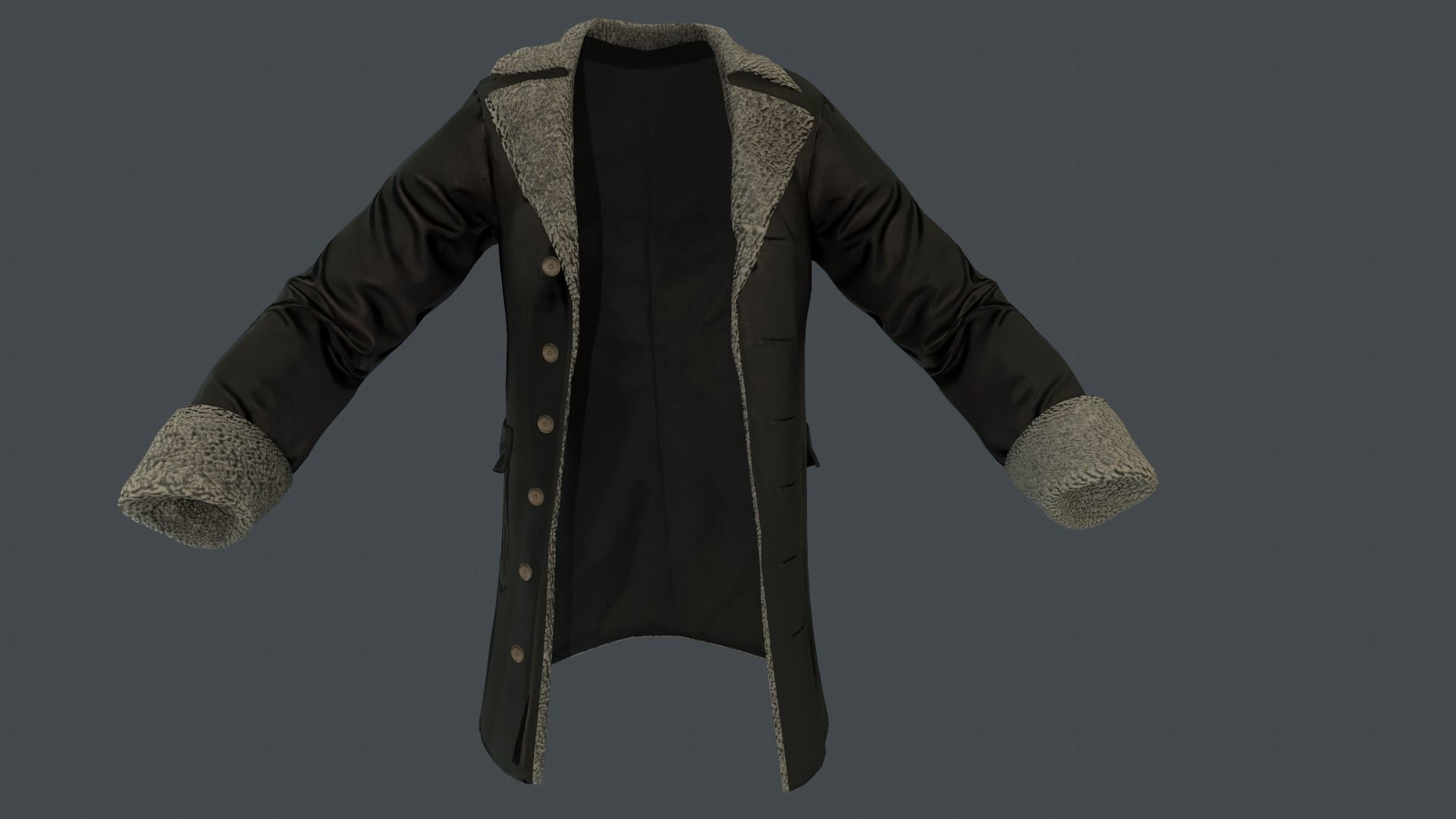 Coat 3 Low-poly 3D model_38
