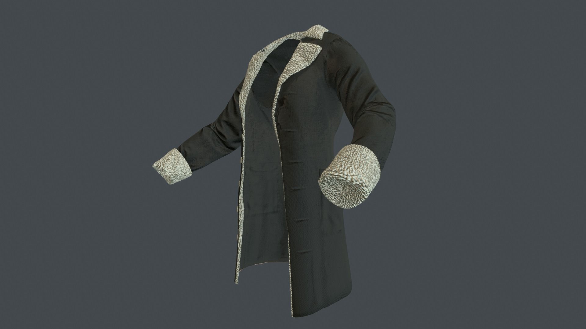 Coat 3 Low-poly 3D model_9