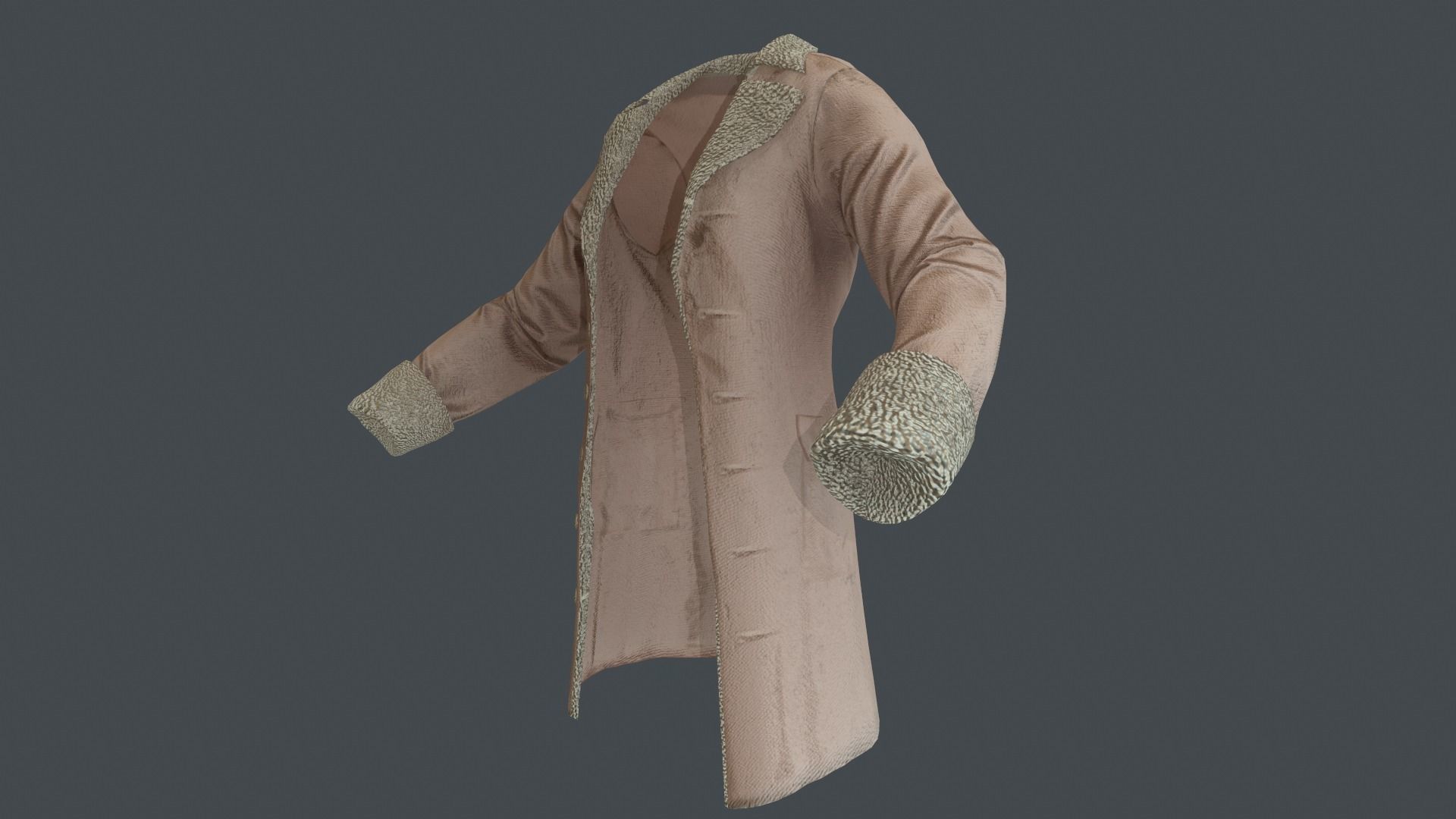 Coat 3 Low-poly 3D model_16