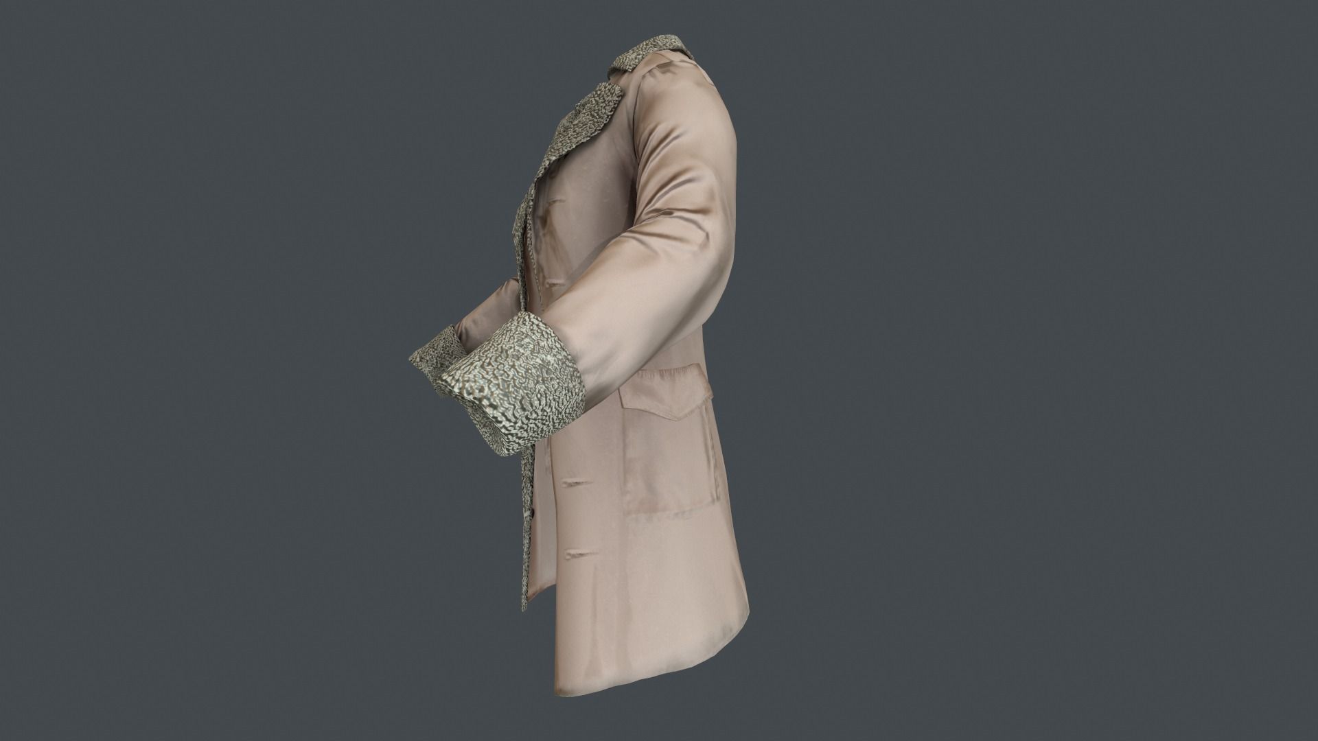Coat 3 Low-poly 3D model_29