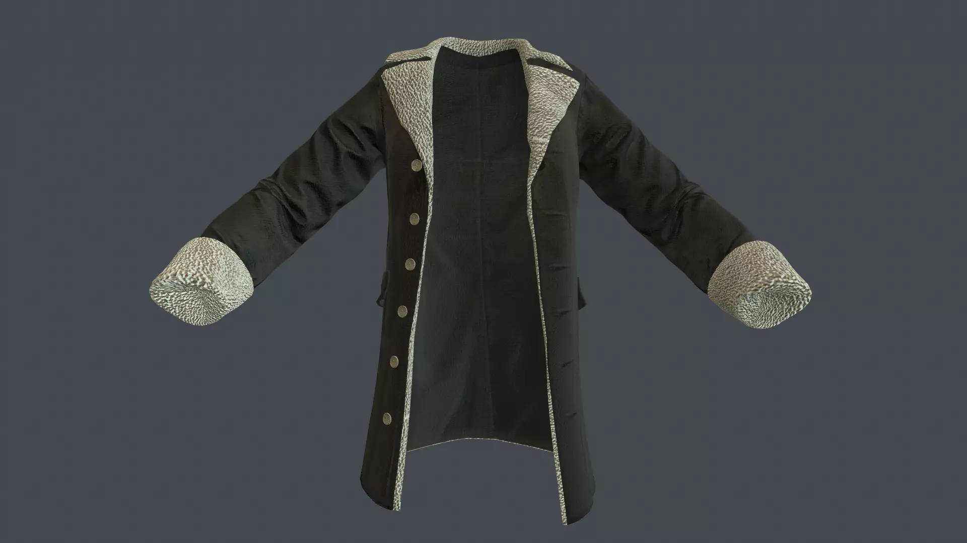 Coat 3 Low-poly 3D model_0