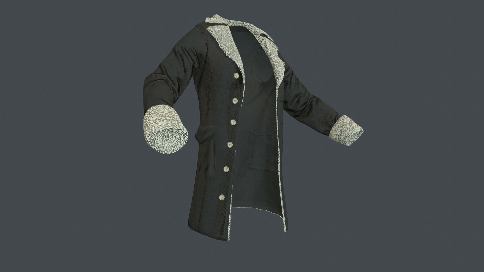 Coat 3 Low-poly 3D model_14
