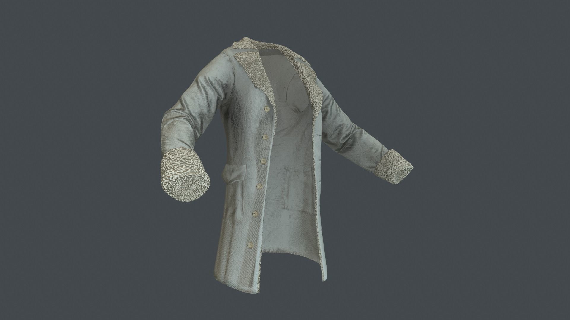 Coat 3 Low-poly 3D model_27