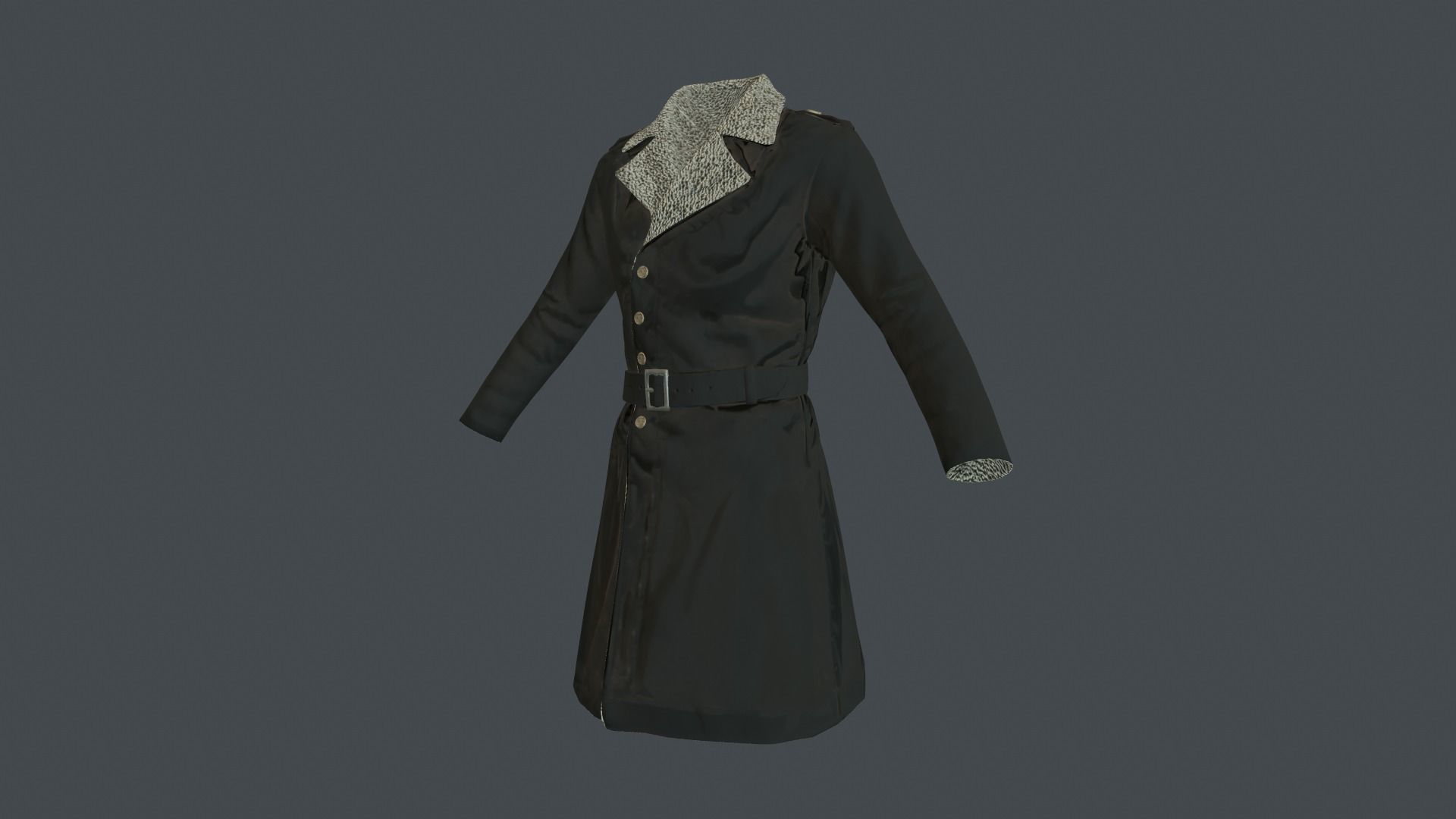 Coat 4 Low-poly 3D model_7