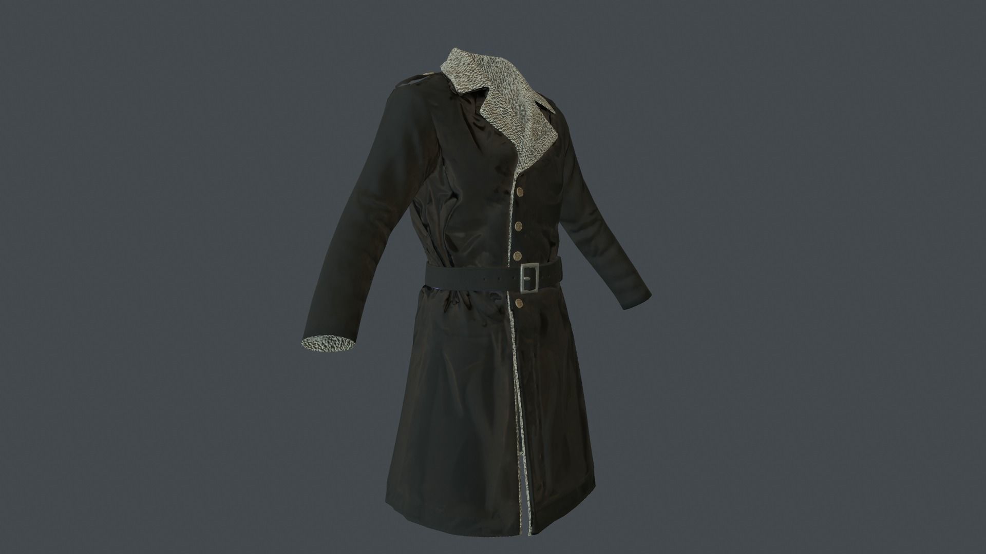 Coat 4 Low-poly 3D model_12