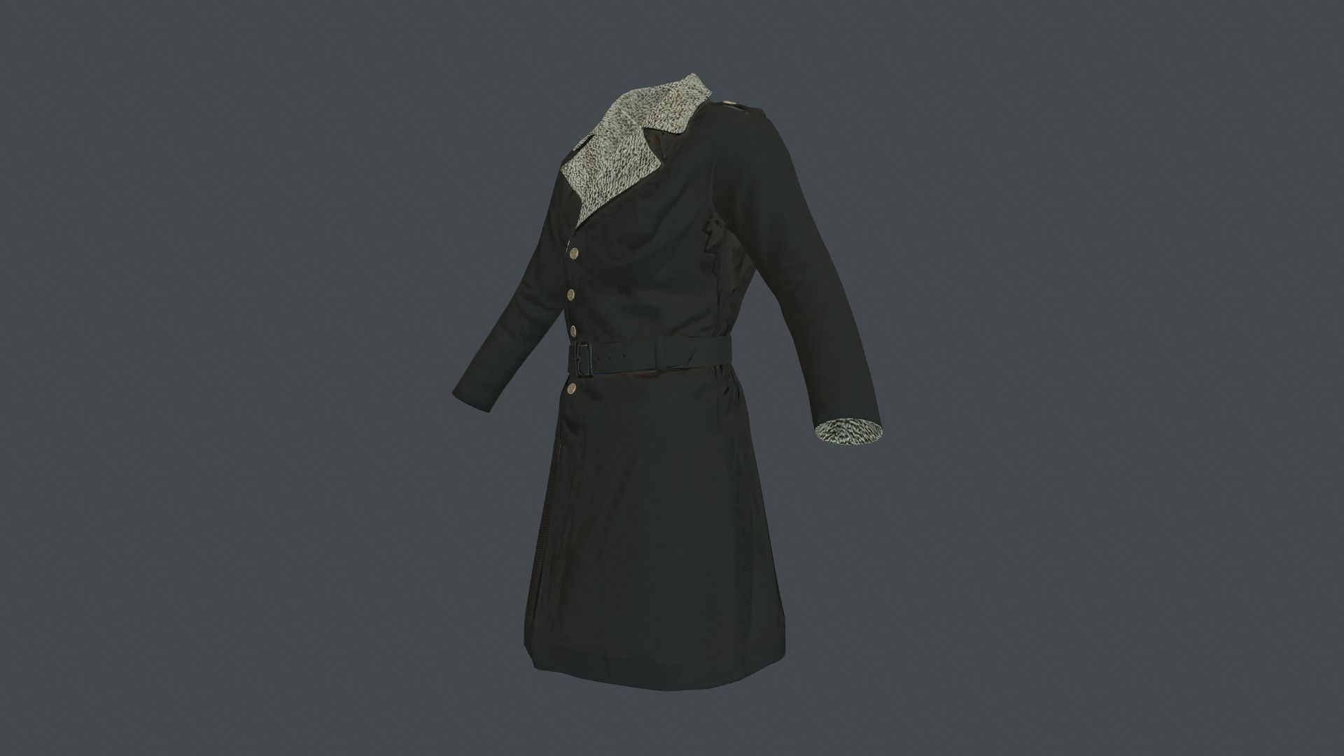 Coat 4 Low-poly 3D model_25