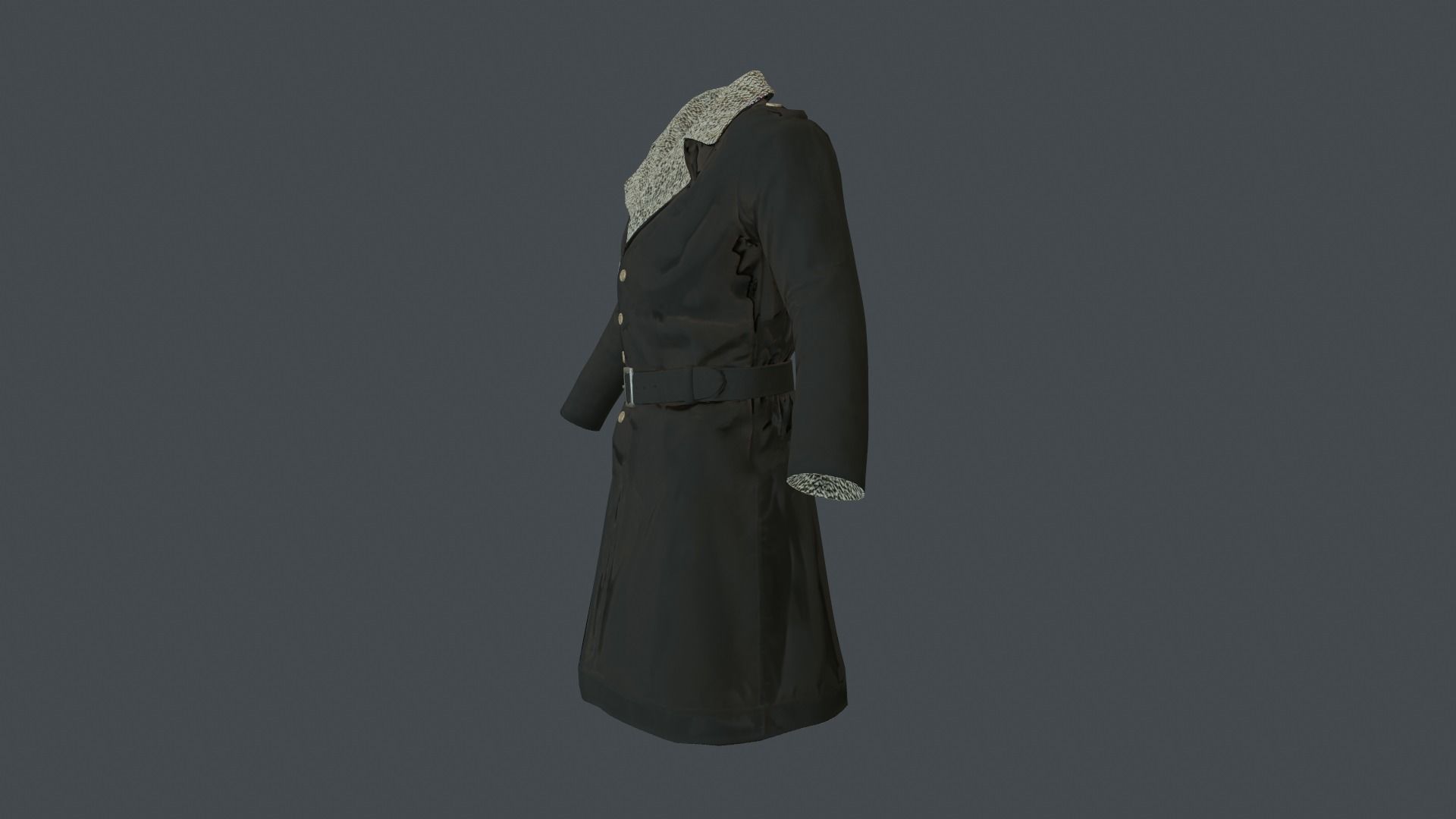 Coat 4 Low-poly 3D model_8