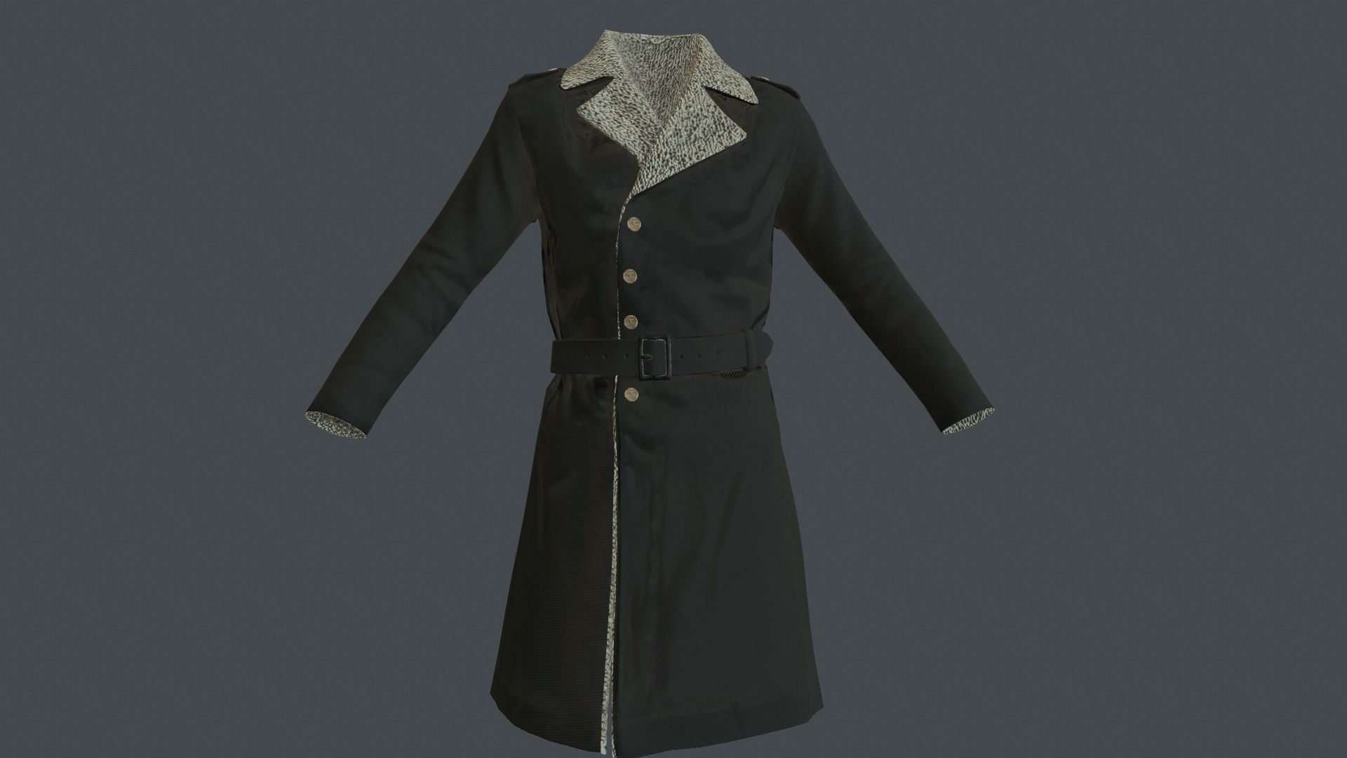 Coat 4 Low-poly 3D model_24