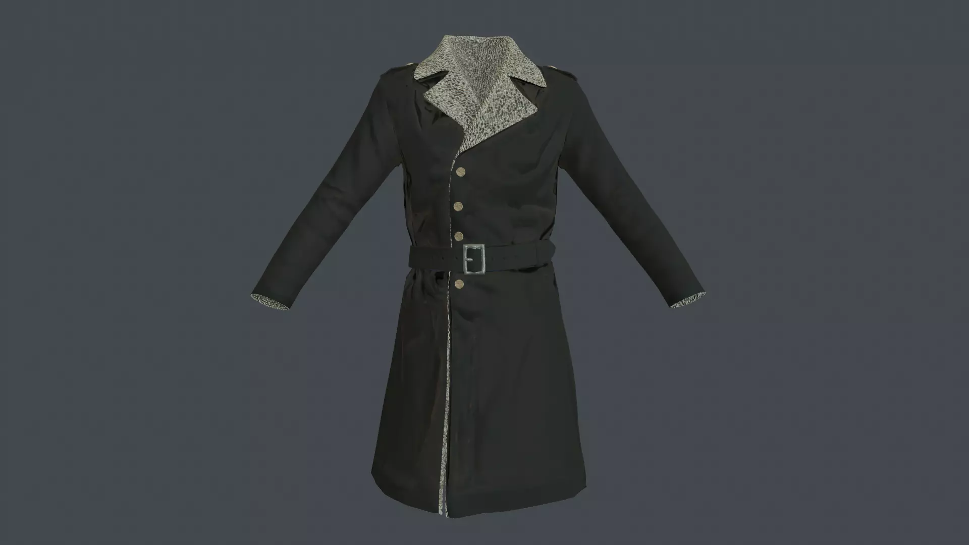 Coat 4 Low-poly 3D model_0