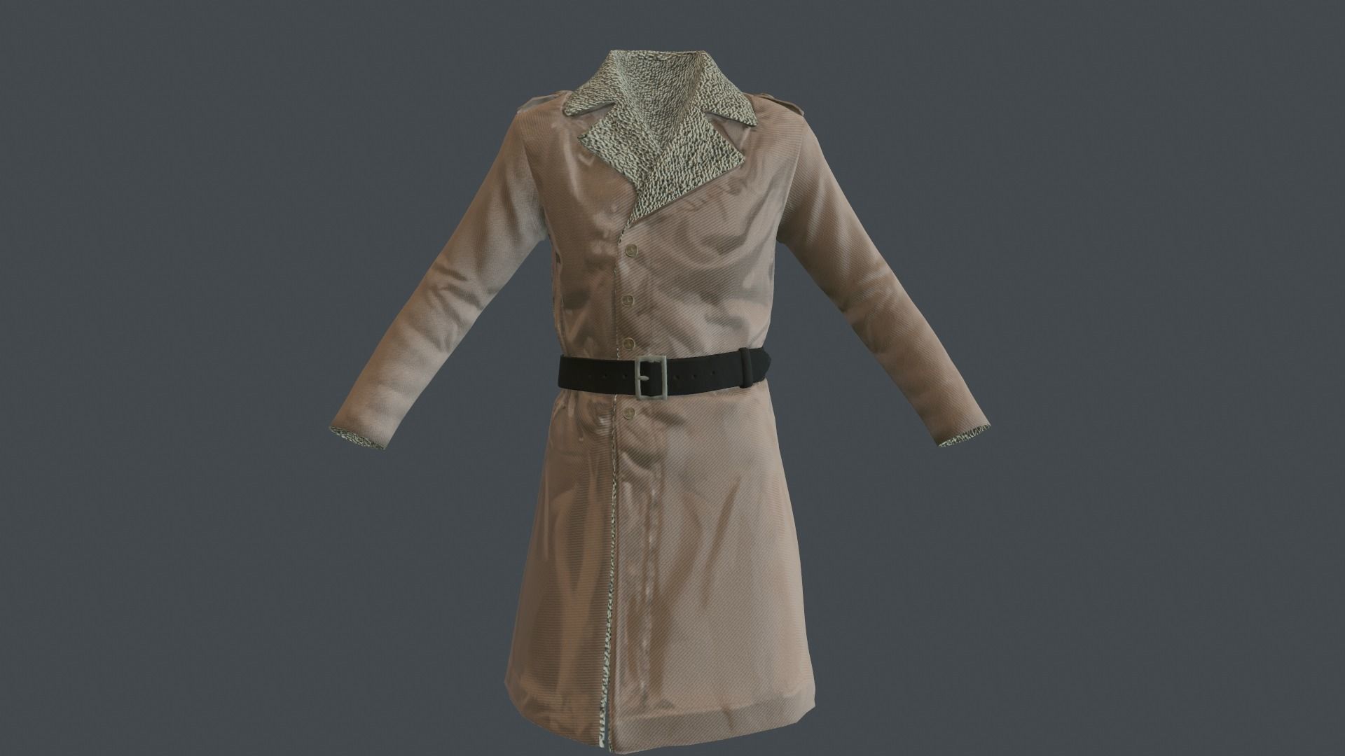 Coat 4 Low-poly 3D model_17