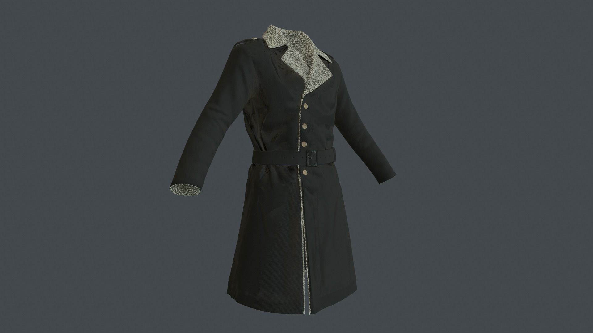 Coat 4 Low-poly 3D model_27