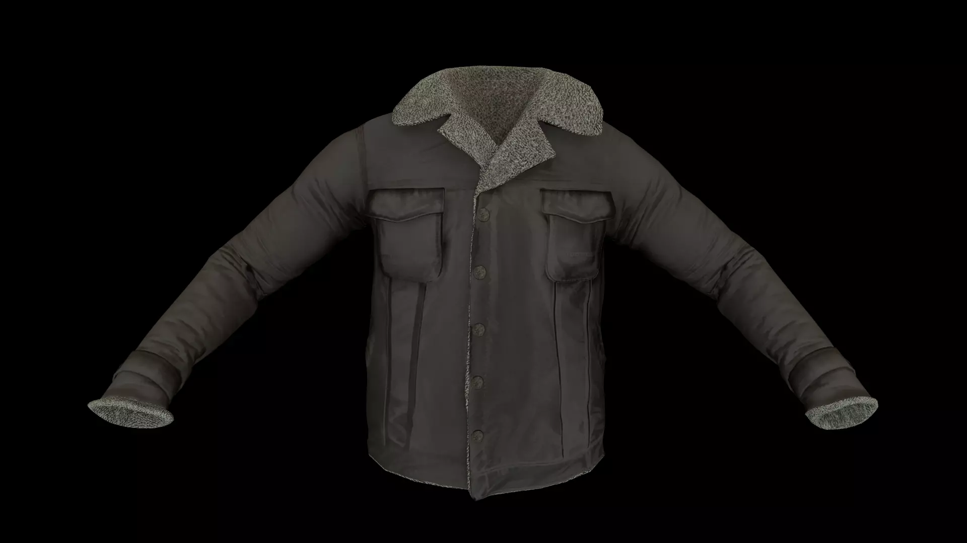 Sheepskin coat 2 Low-poly 3D model