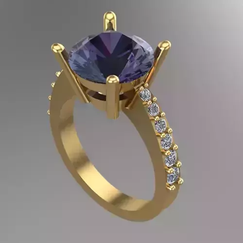 Diamond Solitaire Ring Jewellery for Women 3D print model