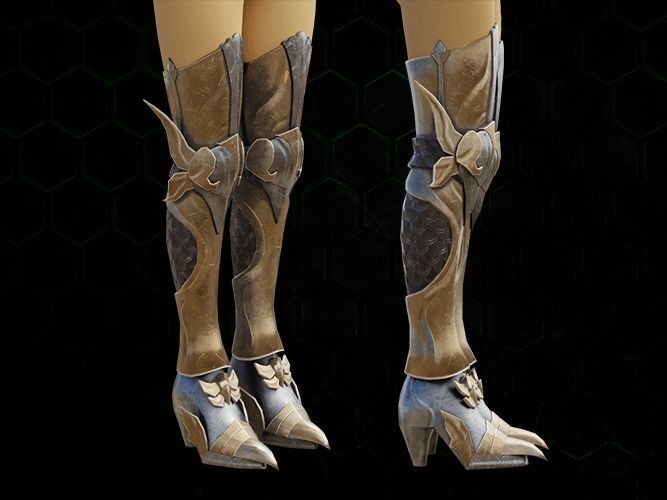 Dragon fly leg armor female lowpoly game asset Low-poly 3D model_1