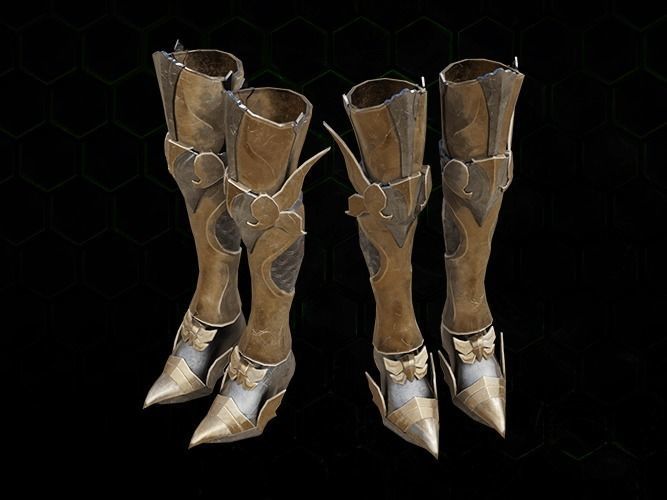 Dragon fly leg armor female lowpoly game asset Low-poly 3D model_6