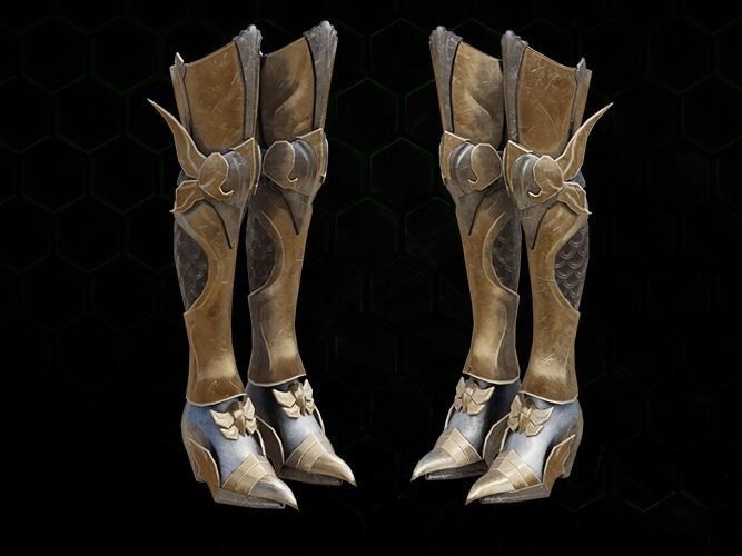 Dragon fly leg armor female lowpoly game asset Low-poly 3D model_4