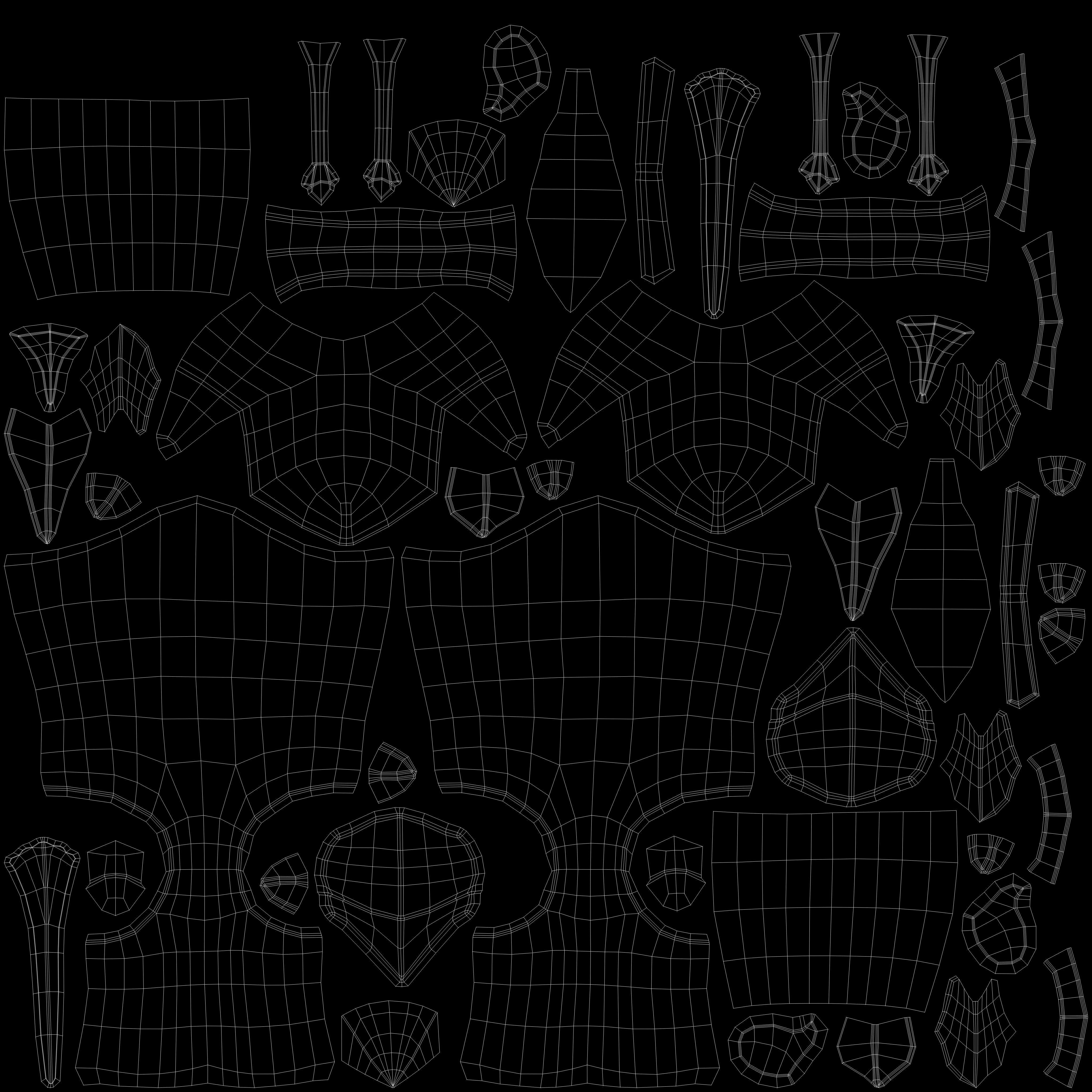 Dragon fly leg armor female lowpoly game asset Low-poly 3D model_8