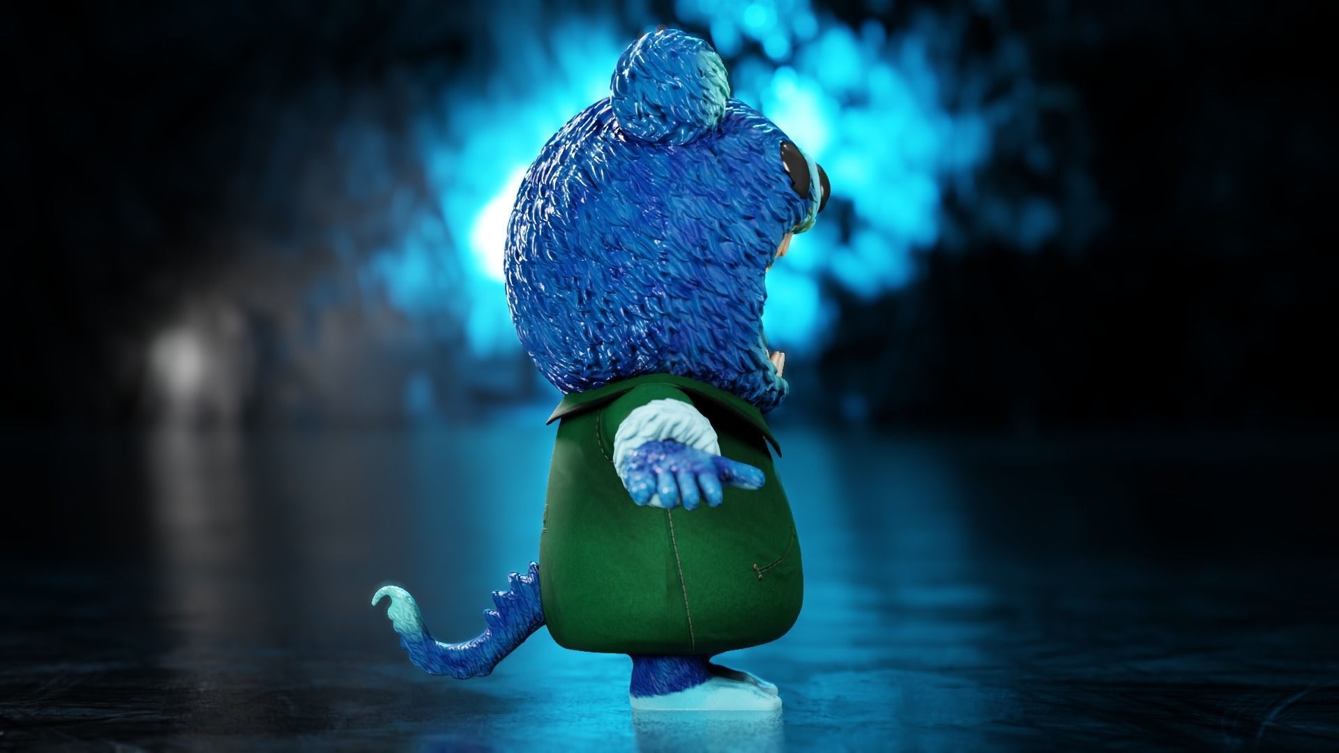 The halloween monster with rigging and walk cycles Low-poly 3D model_3