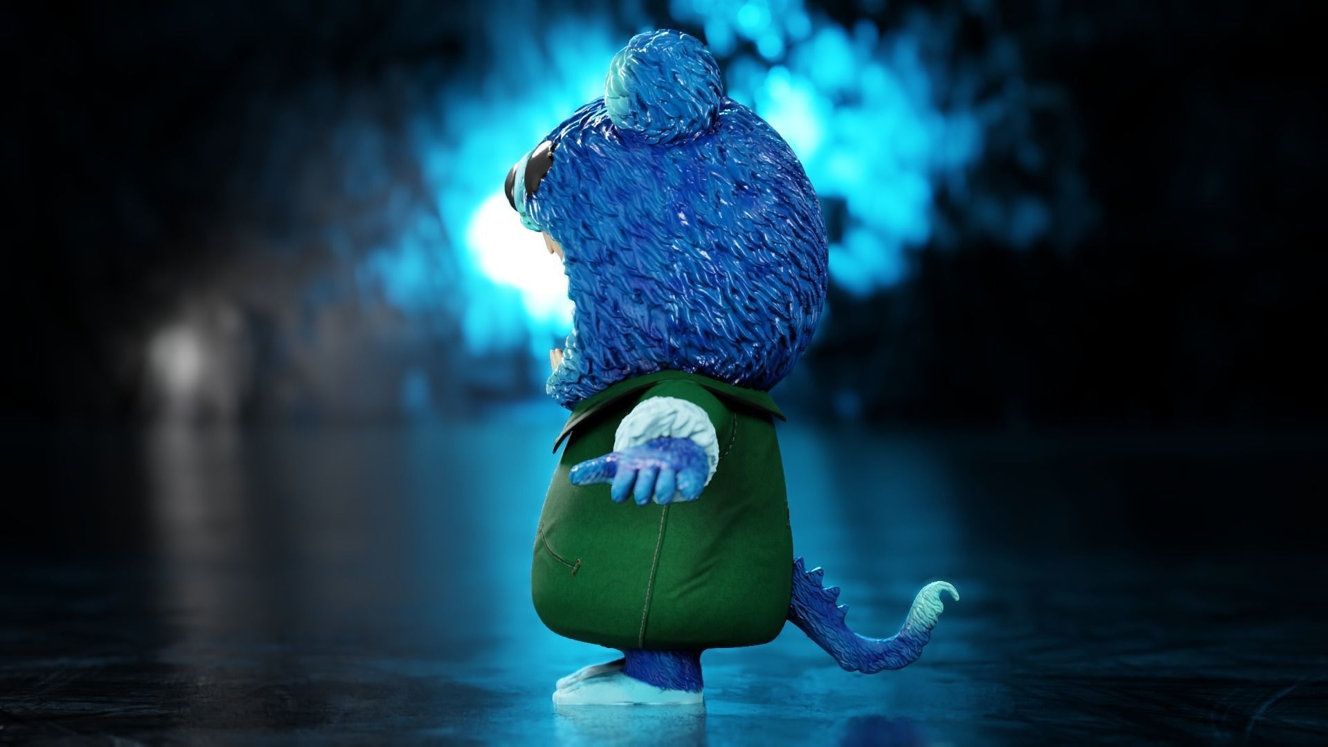 The halloween monster with rigging and walk cycles Low-poly 3D model_9