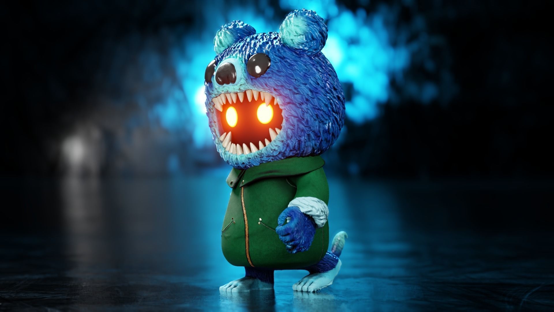 The halloween monster with rigging and walk cycles Low-poly 3D model_11