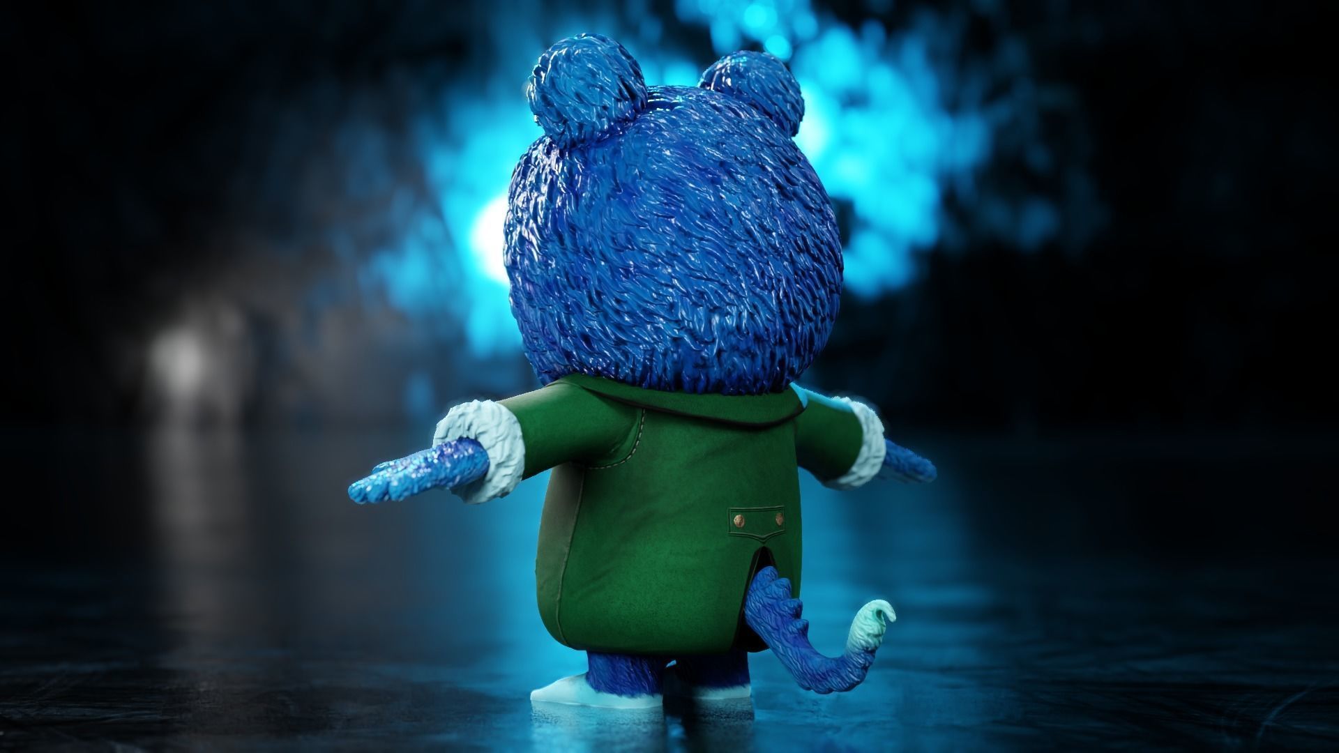 The halloween monster with rigging and walk cycles Low-poly 3D model_2